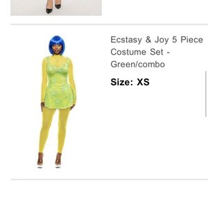 Fashion Nova Ecstasy & Joy 5 Piece Costume Set - Green/Combo